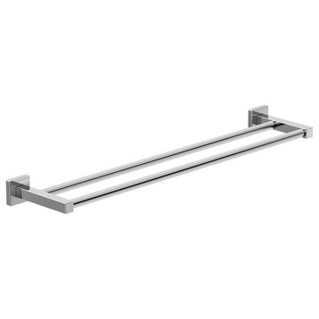 Duro 24 Inch Double Towel Bar with Mounting Hardware, Chrome
