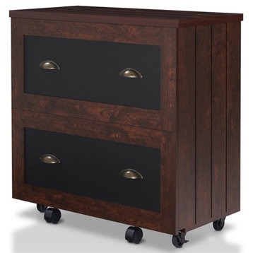 Furniture of America Waterford Wood 2-Drawer File Cabinet in Vintage Walnut