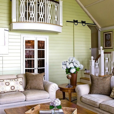 Example of a beach style home design design in Boston