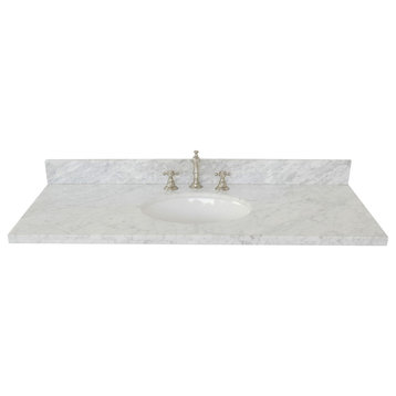 49" White Carrara Marble Top With Oval Sink