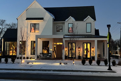 Example of a transitional exterior home design in Other