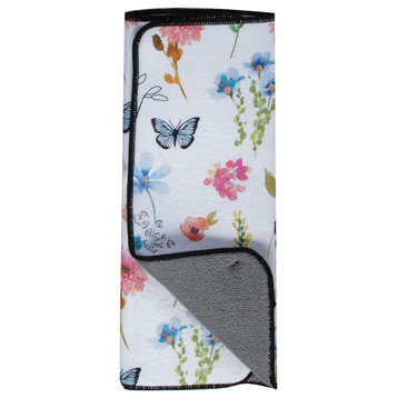 Wrapped in Grace Blooms and Butterflys Kitchen Dish Drying Mat