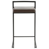 Lumisource Fuji Stackable Counter Stools, Brown Faux Leather, Set of 2