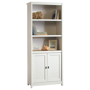 Classic Bookcase, Lower Cabinet and 3 Adjustable Shelves, Soft White Finish