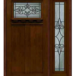 Prehung Sidelight Door 80 Fiberglass Salento Craftsman GBG Glass - Front Doors