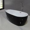 Serenity 62" Acrylic Soaking Tub - Oval, Black