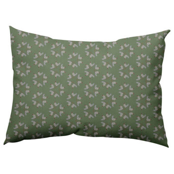 Chickens-go-round Easter Decorative Lumbar Pillow, Laurel Tree Green, 14x20"