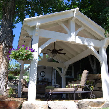 White Finish Timber Frame Shade Structures