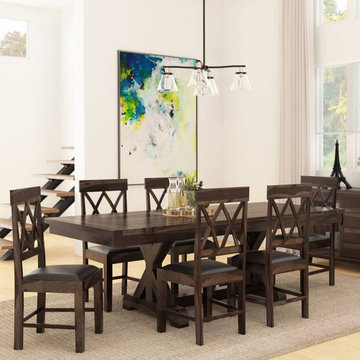 Antwerp Farmhouse Solid Wood Extendable Dining Table & Chair Set