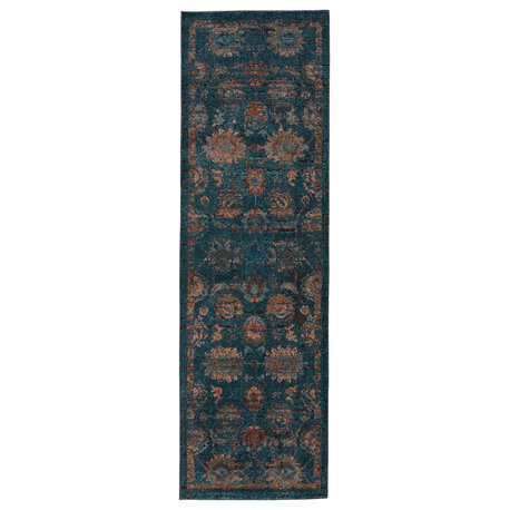 Vibe by Jaipur Living Milana Oriental Blue/ Blush Runner Rug, 2'6"X8'