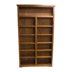 Solid Shelving 96 Inches Wide 84 High 24 Deep 13 Shelf Traditional Mission Oak Bookcase 84 X48