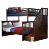 Columbia Staircase Bunk Bed, Antique Walnut, Twin Over Full