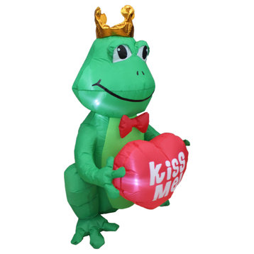 4' Tall Valentine's Frog & Heart Inflatable