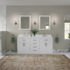 The Hudson Bathroom Vanity, White, 72", Double Sink, Freestanding
