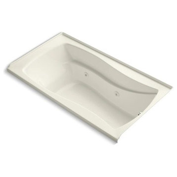 Kohler Mariposa 66"x36" Alcove Whirlpool With Right-Hand Drain & Heater, Biscuit