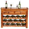 Deluxe Solid Wood Console Table With Wine Racks