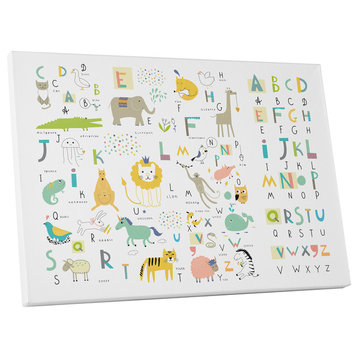 Children "Alphabet Animals" Gallery Wrapped Canvas Wall Art