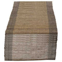 Woven Nubby Natural Table Runner, 14 x 90, Natural, Rectangle -  Traditional - Table Runners - by Saro Lifestyle