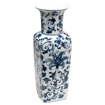 Square Blue and White Vase
