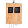 Power Hub 5 USB + 2 AC Charging Station, Eco-Friendly Bamboo, No Short Cords