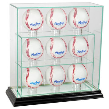 9 Upright Baseball Display Case, Black