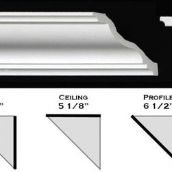 130 DCT Plain Styrofoam Crown Molding-6 in wide & 6.5 ft. long - Wallpaper