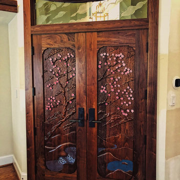 Door with Cherry Blossom Motif