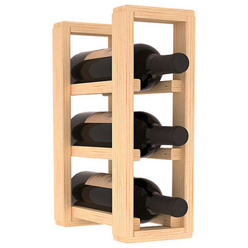 Pine 3-Bottle Countertop Wine Rack, Unstained