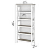 Key West Tall 5 Shelf Bookcase in Pure White and Shiplap Gray - Engineered Wood