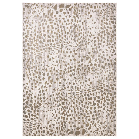Weave & Wander Vanhorn Animal Print, Brown/Ivory/Tan, 6'7"x9'6"