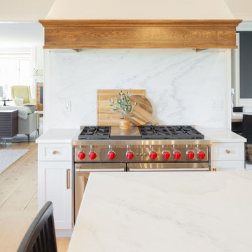 Simsbury Transitional Kitchen with Hickory Island