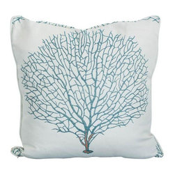 Spruce Coral Square Pillow - Decorative Pillows