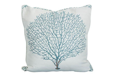 Spruce Coral Square Pillow