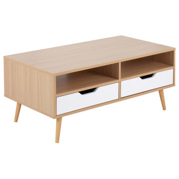 Astro Coffee Table, Natural Wood, White Wood