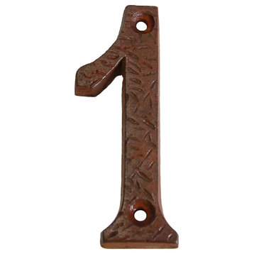 RCH Hardware Iron Rustic Country House Number, 3-Inch, Various Finishes, Rust, 1