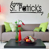 Happy St Patrick's Day Vinyl Wall Decal hd068, Matte Black, 12 in.