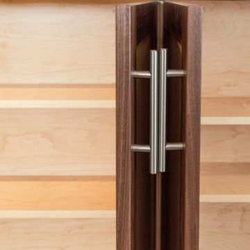 TV Lift Cabinet in solid Maple Infused with Solid Walnut (The Naramada)