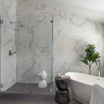 Sleek Marble Master Bathroom