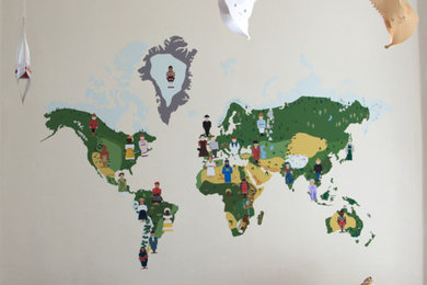 Stickers XL mappemonde autocollant carte du monde