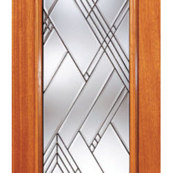 Contemporary Beveled Glass Entry Door, Triple Glazed Glass Option - Front Doors