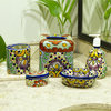Novica Handmade Hidalgo Bouquet Ceramic Cotton Bud Jar