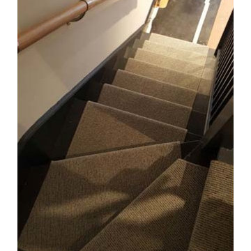 Installing White Stair Carpet to Black Steps
