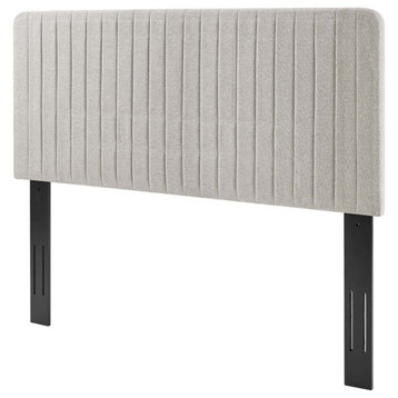 Tufted Headboard, King Size, Fabric, Oatmeal, Modern Contemporary, Bedroom