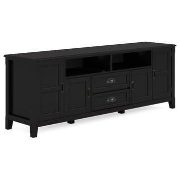 Burlington Solid Wood 72" TV Media Stand, Black For TVs up to 80 inches