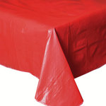 LINTEX LINENS - Cafe Deauville 100% Vinyl Tablecloth, Scarlet, 60"x84" - The perfect choice whether you are dining in or enjoying a beautiful meal outside on the patio, Café Deauville tablecloths will make your table the star.  Fashionable yet functional.  The heavyweight Vinyl cloths are durable, easy care,stylish.