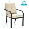 Costway 4 PCS Patio Dining Chairs Stackable Removable Cushions Garden Deck