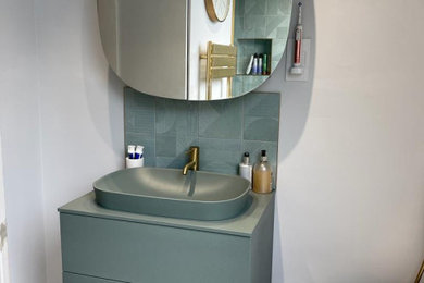 Design ideas for a contemporary bathroom in Cambridgeshire.