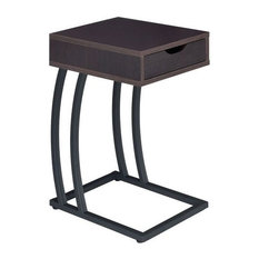 Desk Outlet Side End Tables Houzz Coaster Fine Furniture 1 Drawer End Table With Outlets Brown Side
