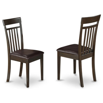 Atlin Designs Leather Dining Chair in Cappuccino (Set of 2)