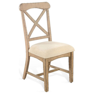 Sunny Designs Marina 40" Mahogany Wood Dining Chairs with Cushion Seat in Beige